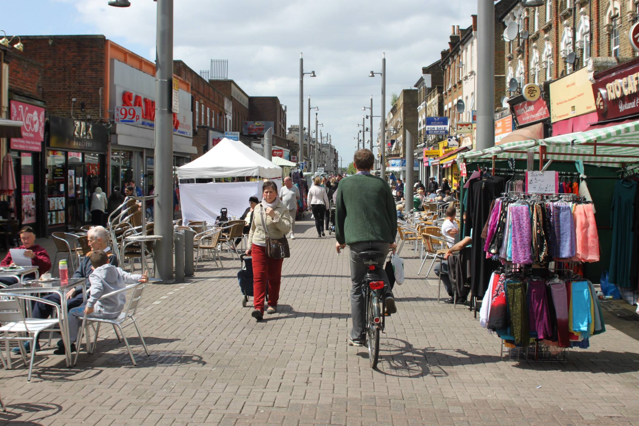 The market stretches about a kilometer long, which makes a bike a pretty smart way to travel through it.